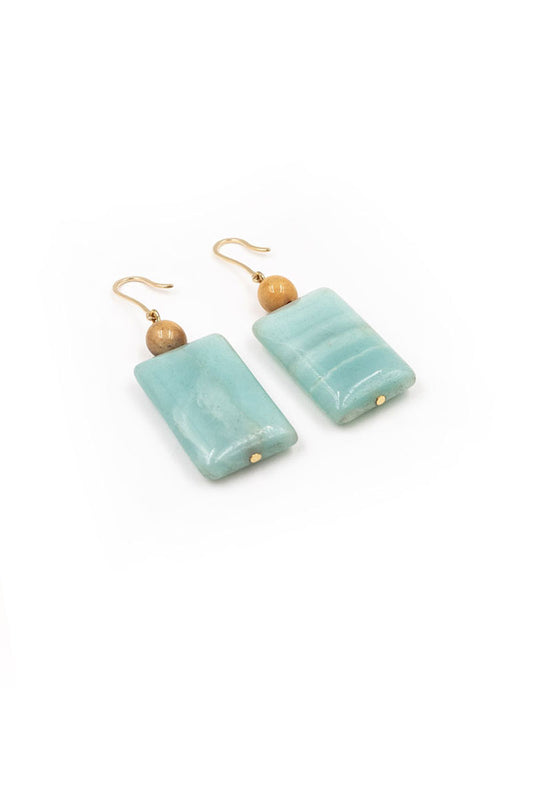 Amazonite and Agate earrings