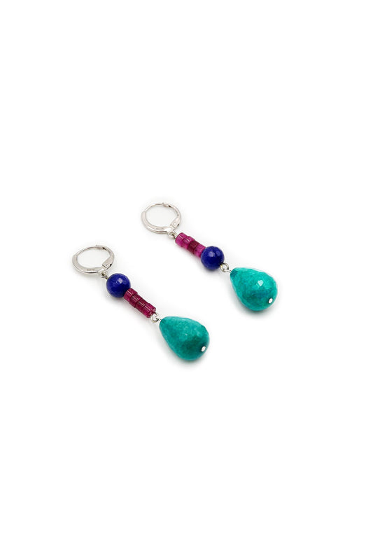 Blue shades asymettic earrings